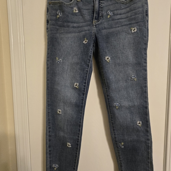 LC Lauren Conrad Blue Distressed Skinny Jeans - Picture 1 of 2